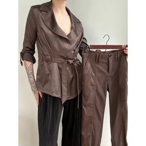 2 Piece Silky Jacket & Pants Set